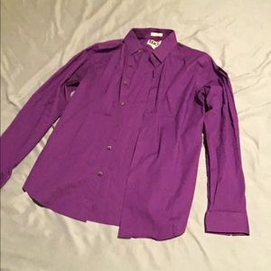 Express Large Purple Fitted Dress Shirt- 16-16.5
